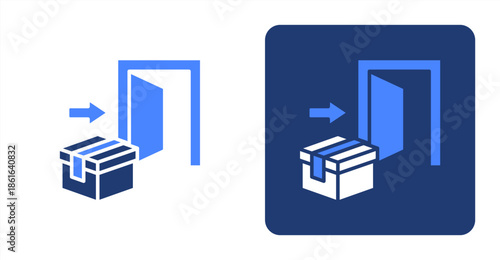 Entry Glyph Color  Two-tone color and contrasting background icon illustration