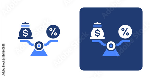 Scale Glyph Color  Two-tone color and contrasting background icon illustration