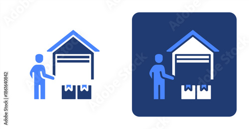 Suppliers Glyph Color  Two-tone color and contrasting background icon illustration