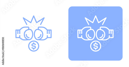 Rivalry Line  Two-tone color and contrasting background icon illustration