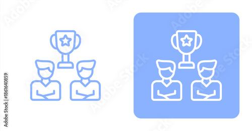 Competition Line  Two-tone color and contrasting background icon illustration