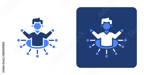 Influence Glyph Color  Two-tone color and contrasting background icon illustration