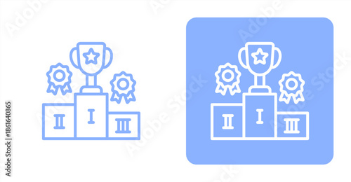 Competitive Line  Two-tone color and contrasting background icon illustration