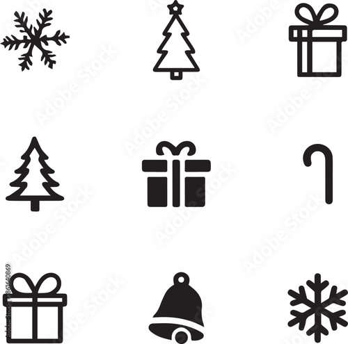 Christmas & Winter Icons | Snow, Bell, Candy Cane, Ornament Pack
