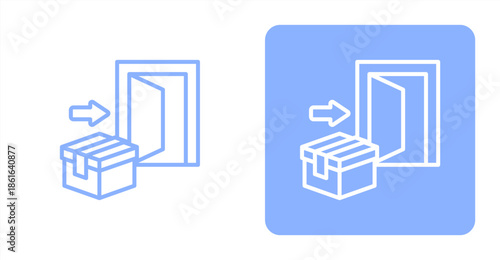 Entry Line  Two-tone color and contrasting background icon illustration