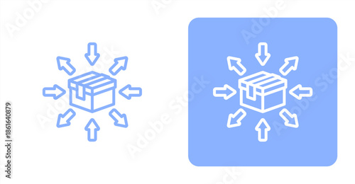 Differentiation Line  Two-tone color and contrasting background icon illustration