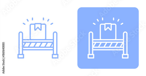 Barriers Line  Two-tone color and contrasting background icon illustration