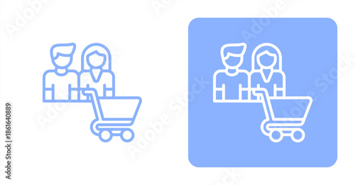 Buyers Line  Two-tone color and contrasting background icon illustration