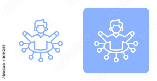 Influence Line  Two-tone color and contrasting background icon illustration