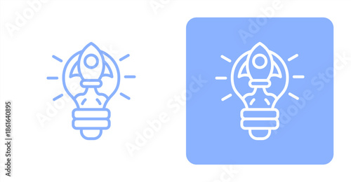Innovation Line  Two-tone color and contrasting background icon illustration