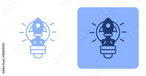 Innovation Mixed  Two-tone color and contrasting background icon illustration