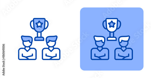 Competition Line Color  Two-tone color and contrasting background icon illustration