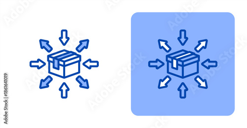 Differentiation Line Color  Two-tone color and contrasting background icon illustration