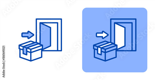 Entry Line Color  Two-tone color and contrasting background icon illustration