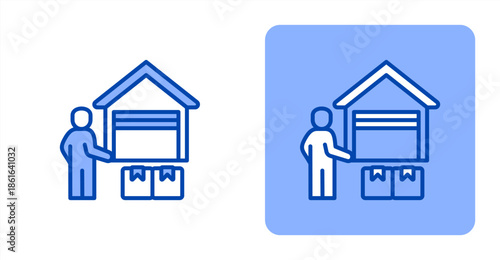 Suppliers Line Color  Two-tone color and contrasting background icon illustration