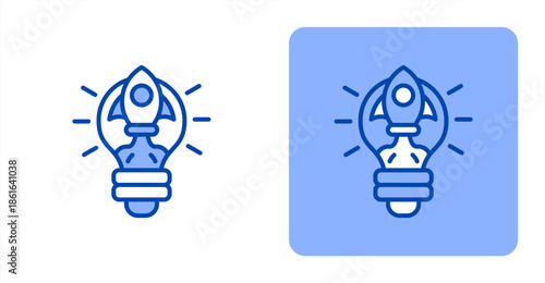 Innovation Line Color  Two-tone color and contrasting background icon illustration