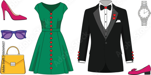 A stylish illustration of formal wear high quality isolated vector editable and scalable