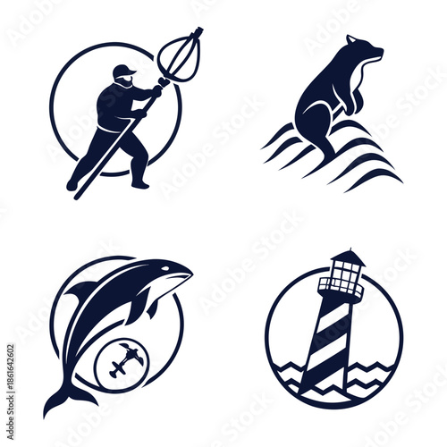 6 Simple Abstract Symbolic Geometric Icons