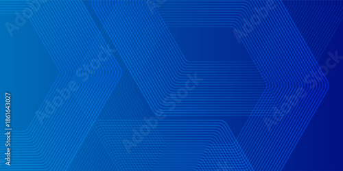Abstract blue hexagon technology fintech finance gradient background. Bussiness theme background