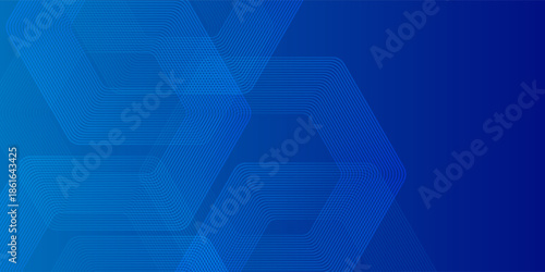Abstract blue hexagon technology fintech finance gradient background. Bussiness theme background. Modern futuristic concept. Vector illustration