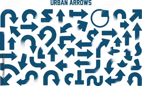Diverse Collection of Grunge Style Urban Arrows Vector Elements Pack
