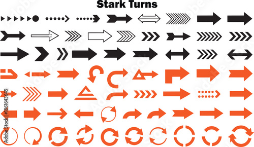 A Comprehensive Assortment of Directional Arrows and Flow Symbols