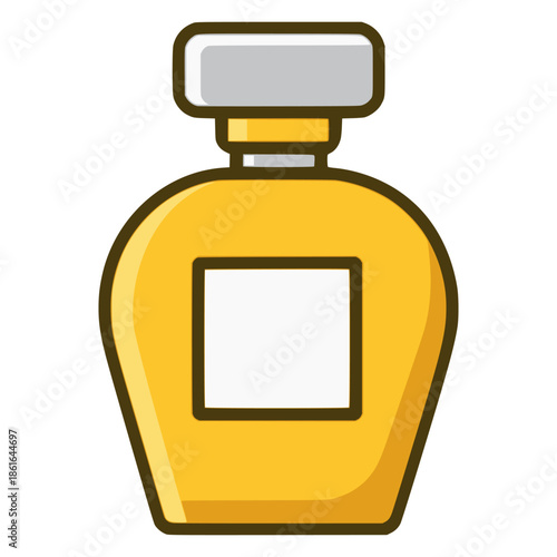 luxury perfume bottle fragrance flat color vector illustration template design