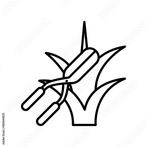 Grass cutter icon design template