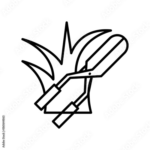 Grass cutter icon design template