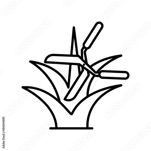 Grass cutter icon design template