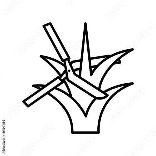 Grass cutter icon design template