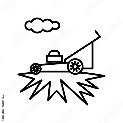 Grass cutter icon design template