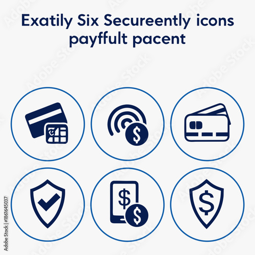 Modern Secure Payment Icons Set. UI/UX Transaction.