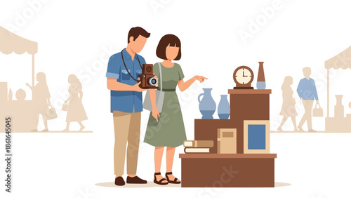 Retro market shopping spree: vintage finds and timeless treasures