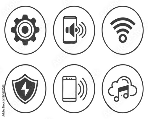Flat UI Settings & System Icons Set. Config & Options.