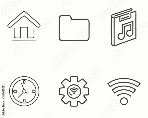 Minimal Settings & System Icons. Application UI.