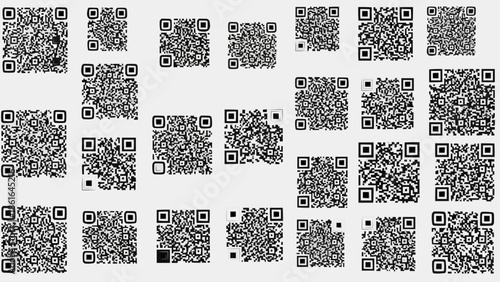 Collection of QR Codes of Various Sizes and Designs.