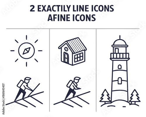6 Minimalist Line Icons Set for UI and Web Design