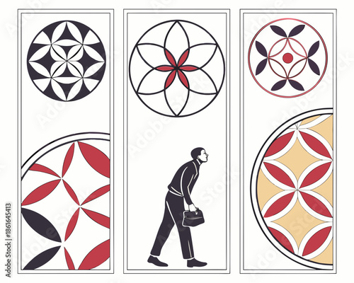 6 Modern Geometric Abstract Designs Vector Collection