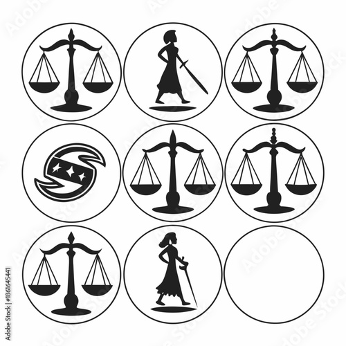 6 Monochrome Icons Set for Minimalist Web & App UI