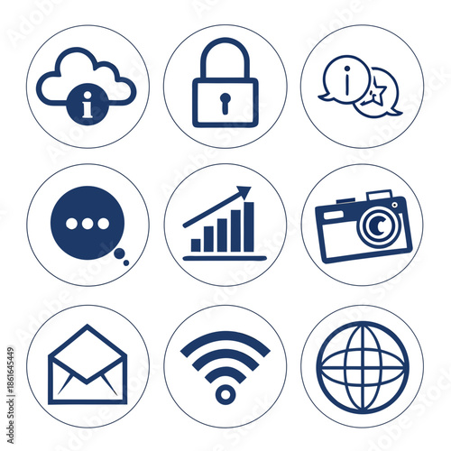 6 Technology & App Feature Icons Vector Collection