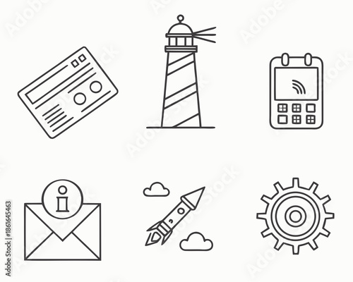 Clean Thin Line Minimal Icons Set