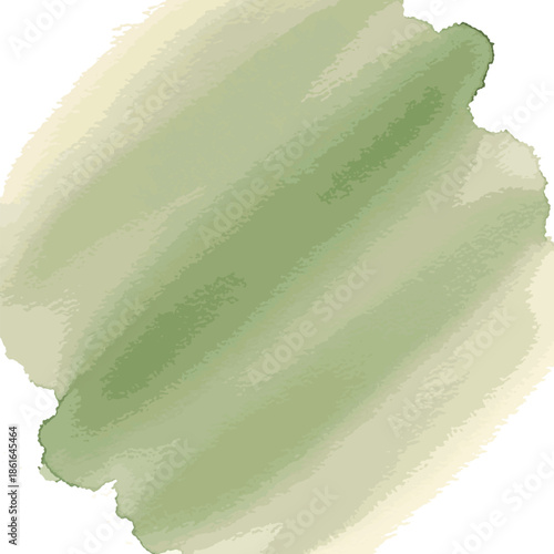 Sage Green Diagonal Watercolor Blot with Organic Edges on Cream Textured Paper Background , Generative Ai