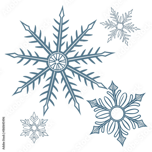 Abstract Ice Crystal Inspired Geometric Shapes Design