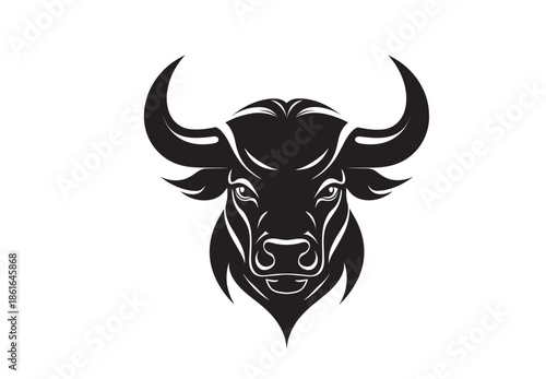 Strong Bull Head Mascot Logo Vector Illustration
