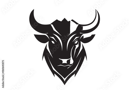 Strong Bull Head Mascot Logo Vector Illustration
