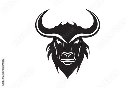 Strong Bull Head Mascot Logo Vector Illustration
