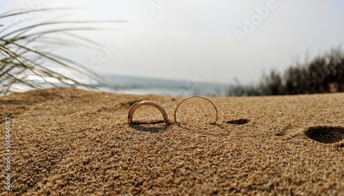 wedding rings on the beach