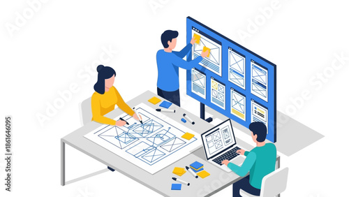 Team collaboration in isometric design: digital interface development and planning