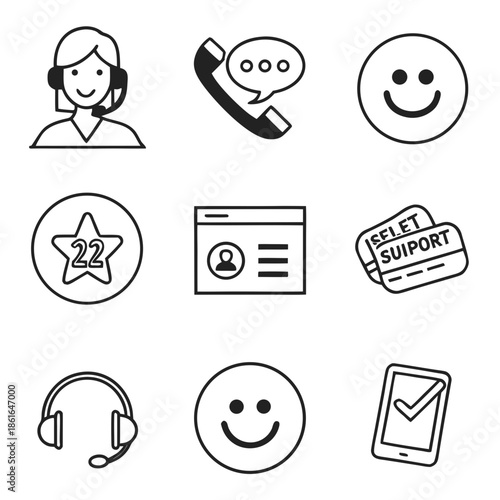 Friendly Customer Support and Help Desk Icons